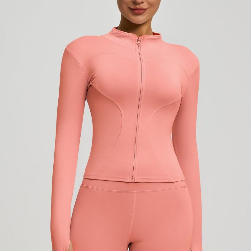 Womens Lightweight Yoga Jacket Breathable Fitness Top Long Sleeve Stretch Workout Outerwear