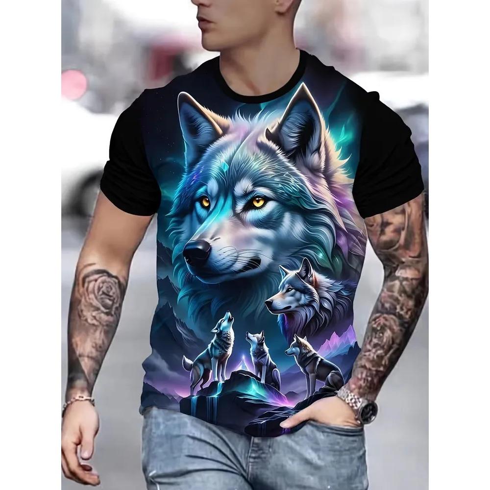 Summer Men s 3D Printed Crew Neck T-Shirt Fashion Versatile Breathable Trend Casual XS