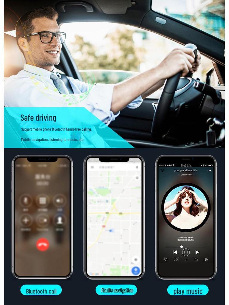 BR08 2-in-1 Bluetooth Receiver & Transmitter for Car, TV & Aircraft AUX - Connects Wirelessly To Two Devices