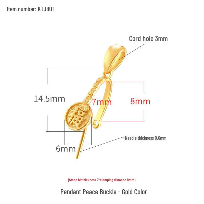 

925 Sterling Silver Ethnic Style Safety Clip for DIY Jade Pendant