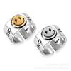 New European and American Smile Ring Wide Ring Color Matching Two-color Opening Adjustable Ring