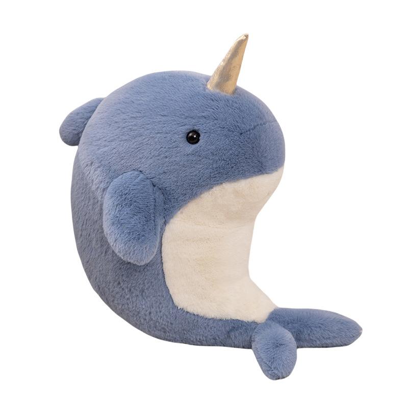 Cartoon Curved Sleep Whale Doll Seal Shark Plush Doll Aquarium Simulation Narwhal