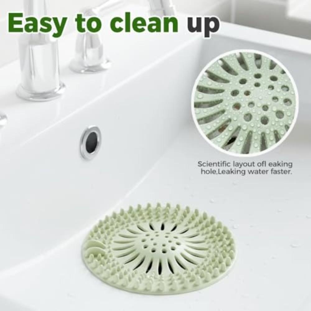 Durable Silicone Hair Catcher Shower Drain Easy Clean Round Floor Drain Cover Anti Clogging Bath Stopper Bathroom Accessory