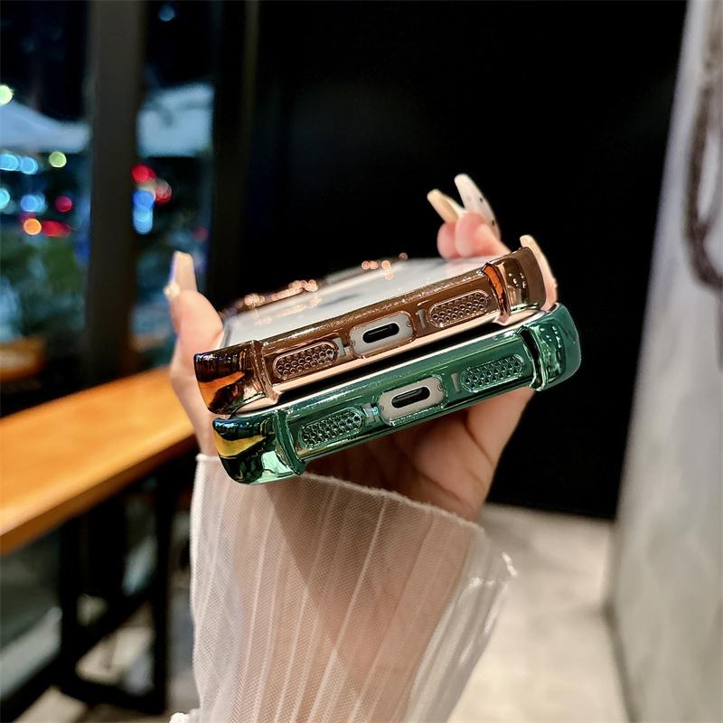 Luxury Plating Transparent Shockproof Phone Cases For Apple iPhone 17 Air 16 15 14 Plus 13 12 11 Pro Max X XR XS Max Soft Cover