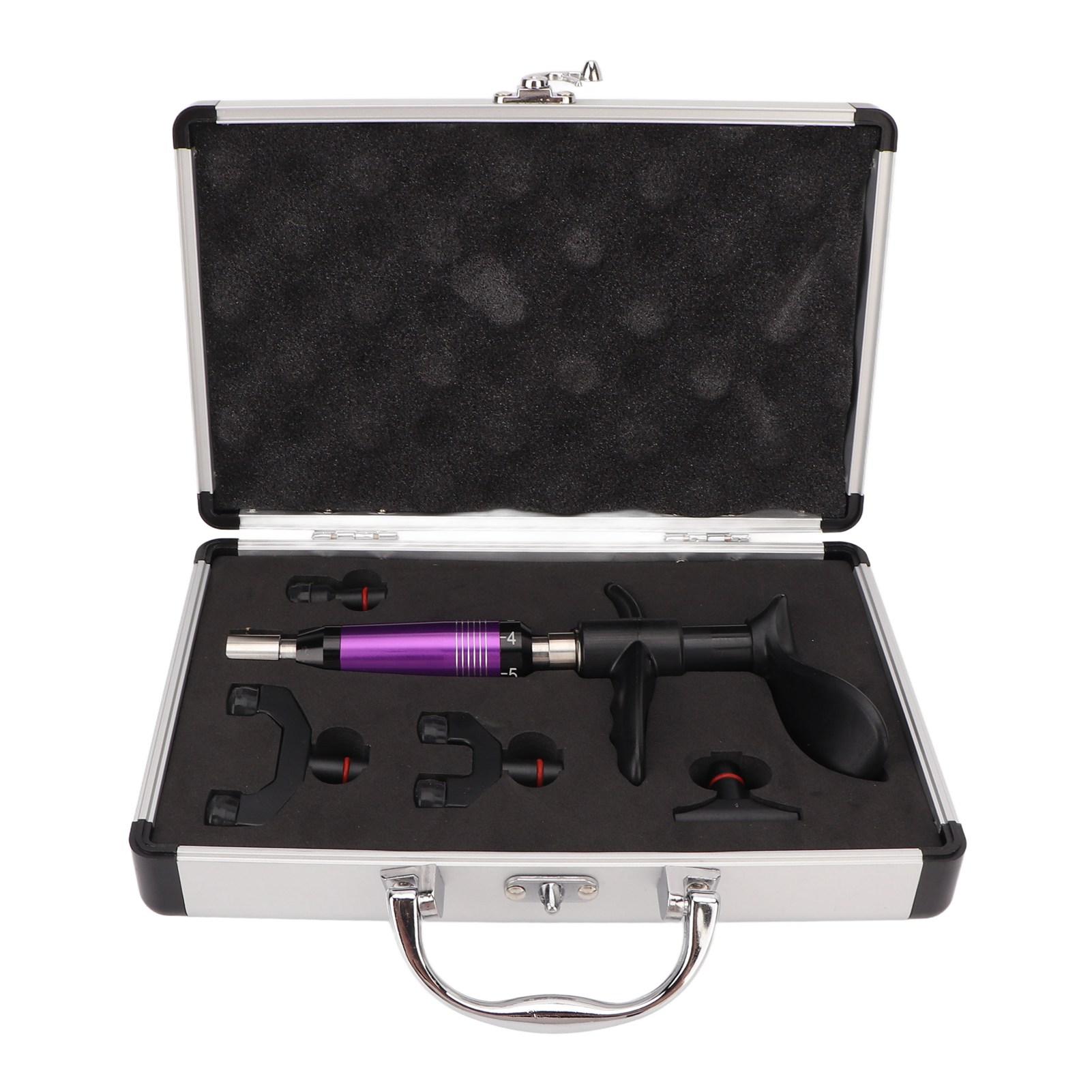 

Ручной инструмент для терапии позвоночника, 6 передач, 4 головки, нержавеющая сталь, снятие стресса, хиропрактика, регулирующий инструмент фиолетовый