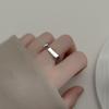 S925 Silver Geometric Open Rectangle Ring for Women - Japanese & Korean-Inspired Minimalist Design