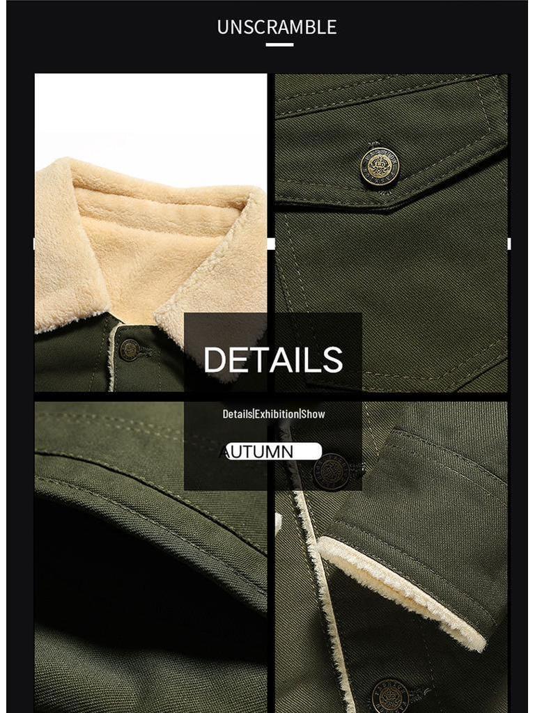 Men's Autumn/Winter Lamb Wool Lapel Jacket - Thick, Pure Cotton, Velvet, Washed Coat, Trendy Brand.