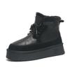 37 Size Wool Snow Boots Women's Thick-soled Short Tube Winter New Velvet Thickened Waterproof and Non-slip Versatile Cotton Shoes Women
