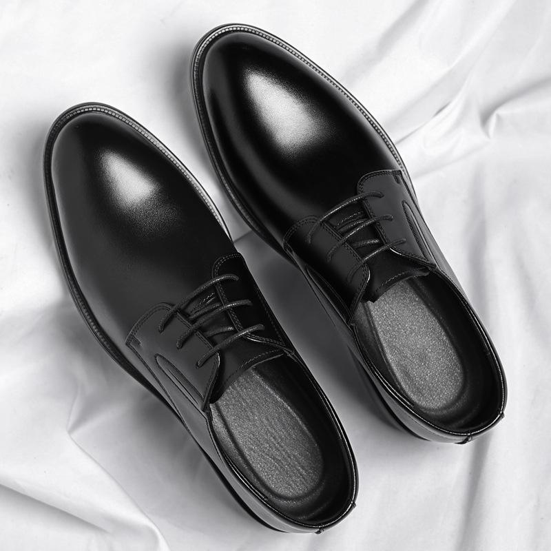 Wenzhou Leather Shoes Men's British Style Formal Men's Shoes Black Korean Version Commuter Suit Office Shoes 2025