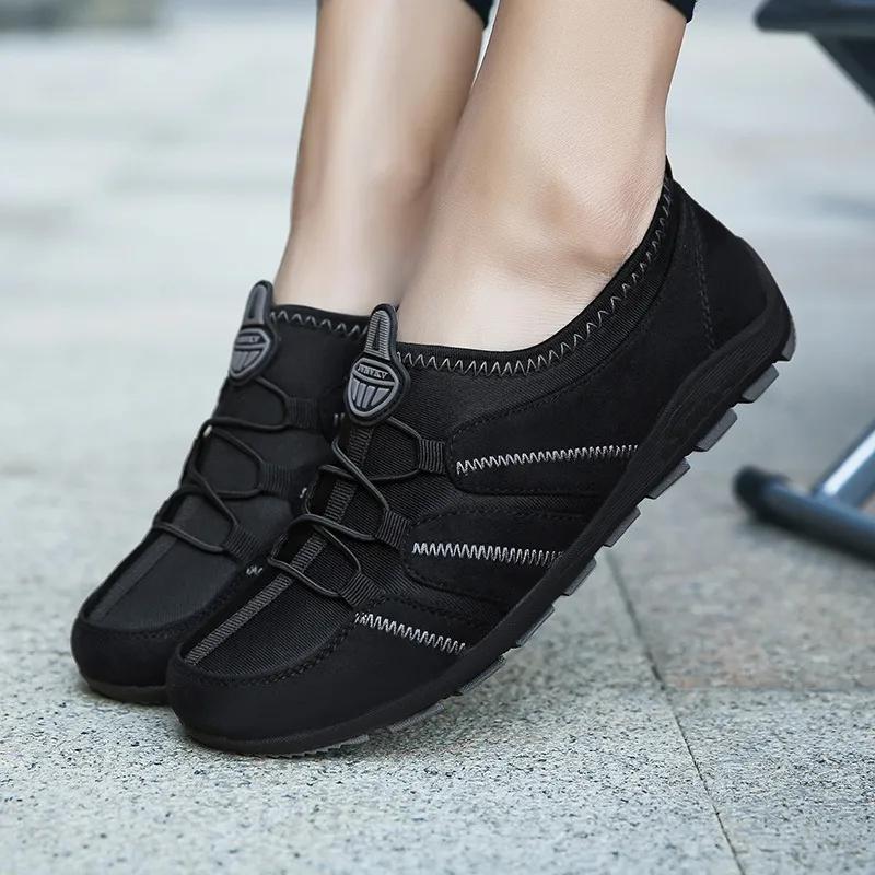 Fashion Women Casual Shoes Summer New Breathable Sport Sneakers Fashion Lightweight Ladies Shoes Slip-On Outdoor Anti-Slip Flat Shoes