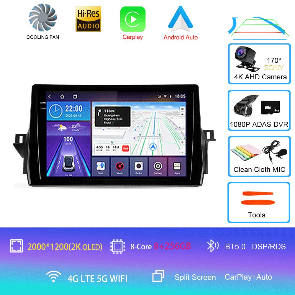 Car Radio Android 14 Carplay Auto For Toyota Camry VIII 8 XV70 2020-2021 Multimedia Video Player Navigation GPS Stereo Head Unit