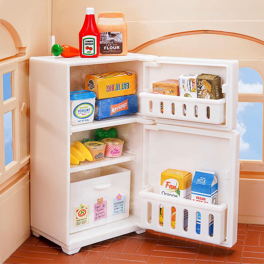 Netoxický 1:12 Domeček pro panenky Lednička Kreativní dárek pro děti Realistická Mini kuchyňská hračka s potravinovými doplňky Hra na role Hračka pro vzdělávání