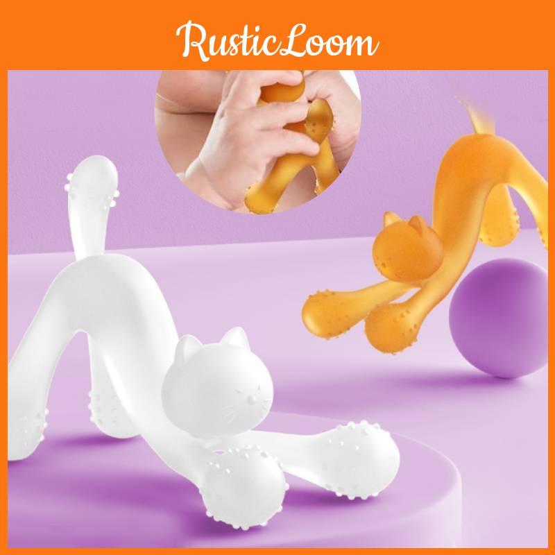 Cute Cat Teething Toy For Babies Made Of Safe Silicone Material