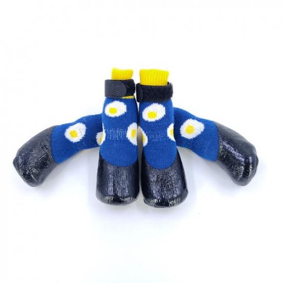 4Pcs/Set Non-Slip Knitted Dog Socks Pet Puppy Shoes Soft Cotton for Chihuahua  m