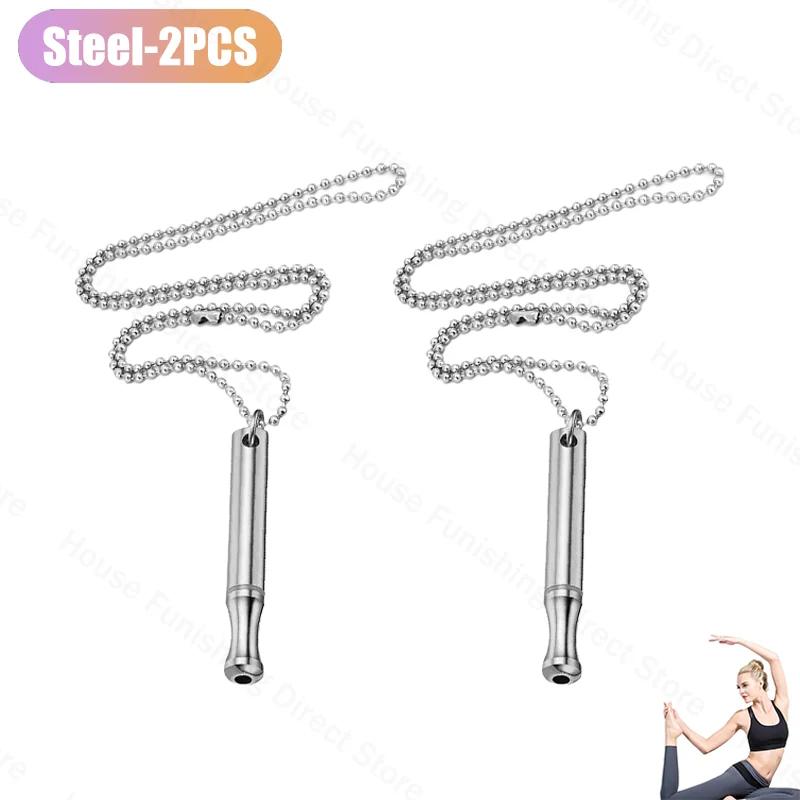 2025 New Necklace Meditation Breathing Stainless Steel Whistle Pendant Anxiety Relief Decompression Necklace Jewelry Accessories