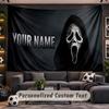 Scream Ghostface Personalized Tapestry Support Custom Name, Wall Art Home Decoration