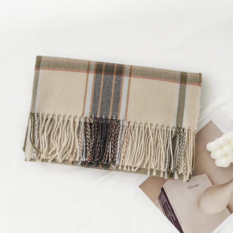 DayApril Autumn Winter Printed Plaid Tassel Scarf 70x190cm