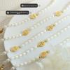 Vintage-Inspired Noble 'Fu' Pendant Freshwater Pearl Necklace - Personalized Jewelry In 18K Gold-Plated Titanium Steel