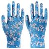 1 Pair Of Colorful Floral Pattern Nylon Gardening Gloves with Palm Coating
