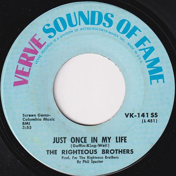 

7inch Record RIGHTEOUS BROTHERS Just Once In My Life VK141SS Verve Records 1991 US Rock Used