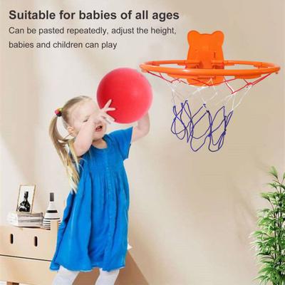 Panier de basket-ball silencieux pour enfants, réglable et sans poinçon, fixé au mur, pour entraînement silencieux en intérieur, entraînement au dribble, entraînement aux buts