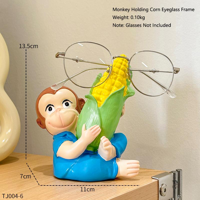 

Cute Monkey Holding Corn Glasses Holder Office Desk Glasses Stand Sunglasses Storage Rack Home Bedroom Decor Ornament Gift