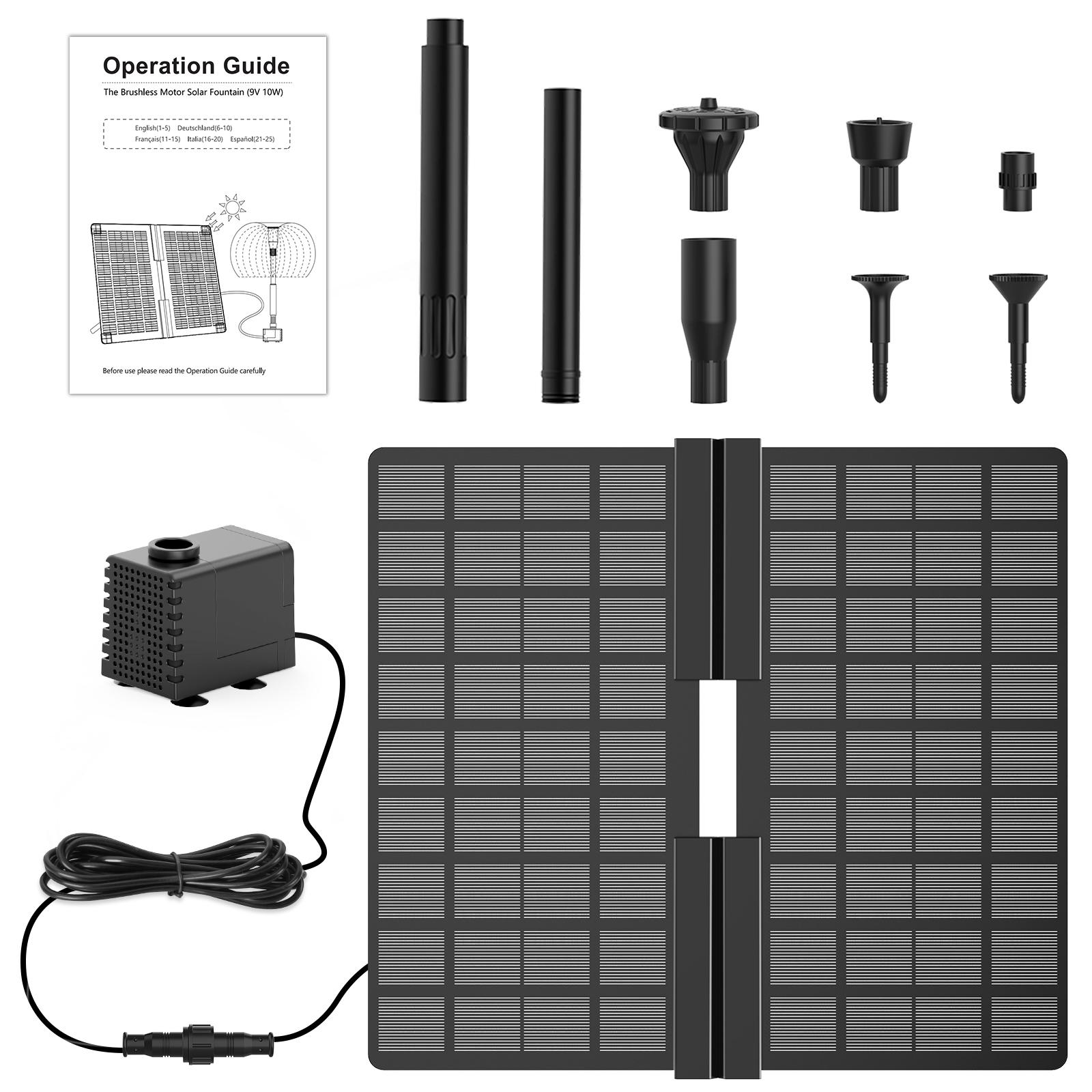 

Уличный солнечный фонтан для воды, 10 Вт, складной солнечный насос для воды, регулируемая подставка и телескопическая штанга, элемент для пруда/сада своими руками