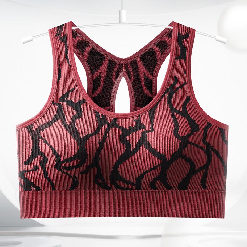 Cross-back Seamless Moisture-Wicking Sports Bra - High Elasticity Women s Underwear One Size кирпич красный