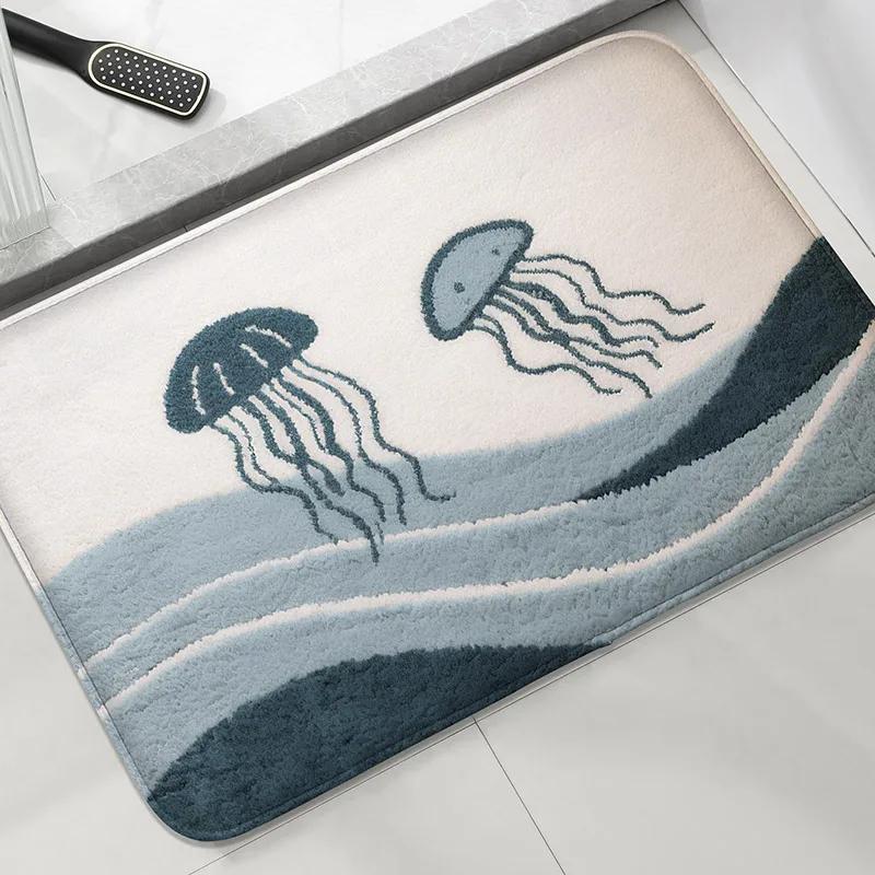 

Underwater World Bathroom Mat Toilet Water Absorbing Foot Mat Soft Comfortable Home Decor Door Mat 40cm x 60cm