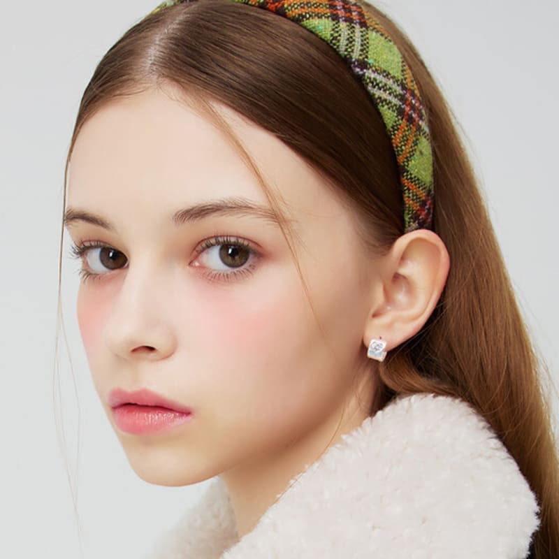 

VVV [Издание] Высокий Подростковый Объем Клетчатая Повязка для Волос _ Зеленая GREEN