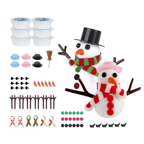 Build A Snowman Kit Air Dry Clay Snowman Christmas Crafts for Kids Ages 4-12 Fun Modeling Clay Snowman DIY Kit for Holiday Party Decor