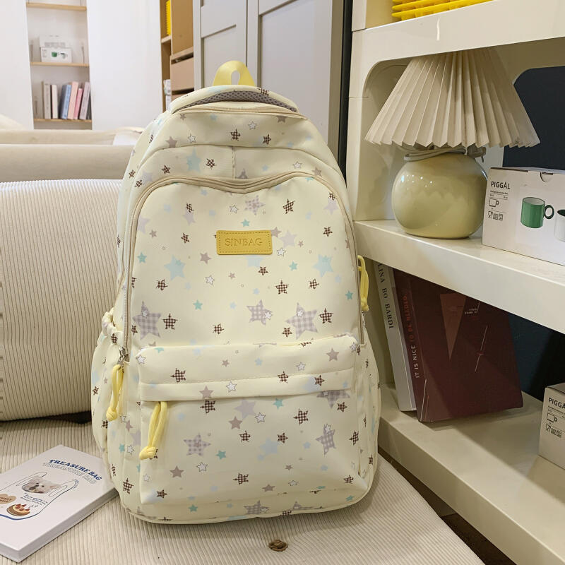 Five-pointed Star Backpack Large Capacity Printed Backpack Student Schoolbag