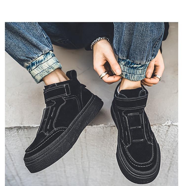 Board shoes European and American casual Martin boots dark dirt-resistant mid-top leather boots retro leather shoes