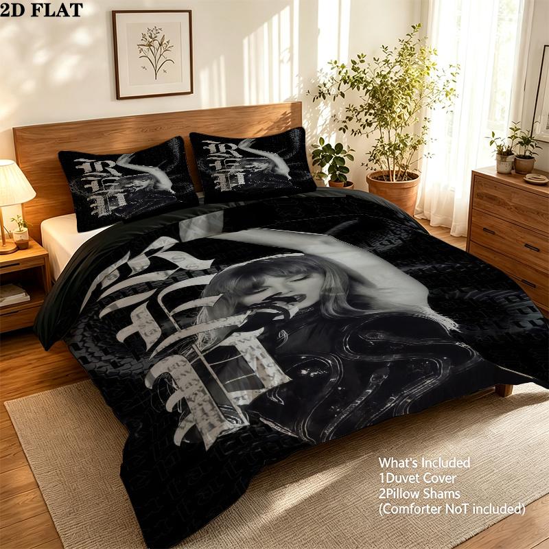 Taylor Swift Bedding Quilt Set Quilt Cover Pillowcase Home Decoration Birthday Gift (1 * duvet cover + 2 * pillowcase, without core)