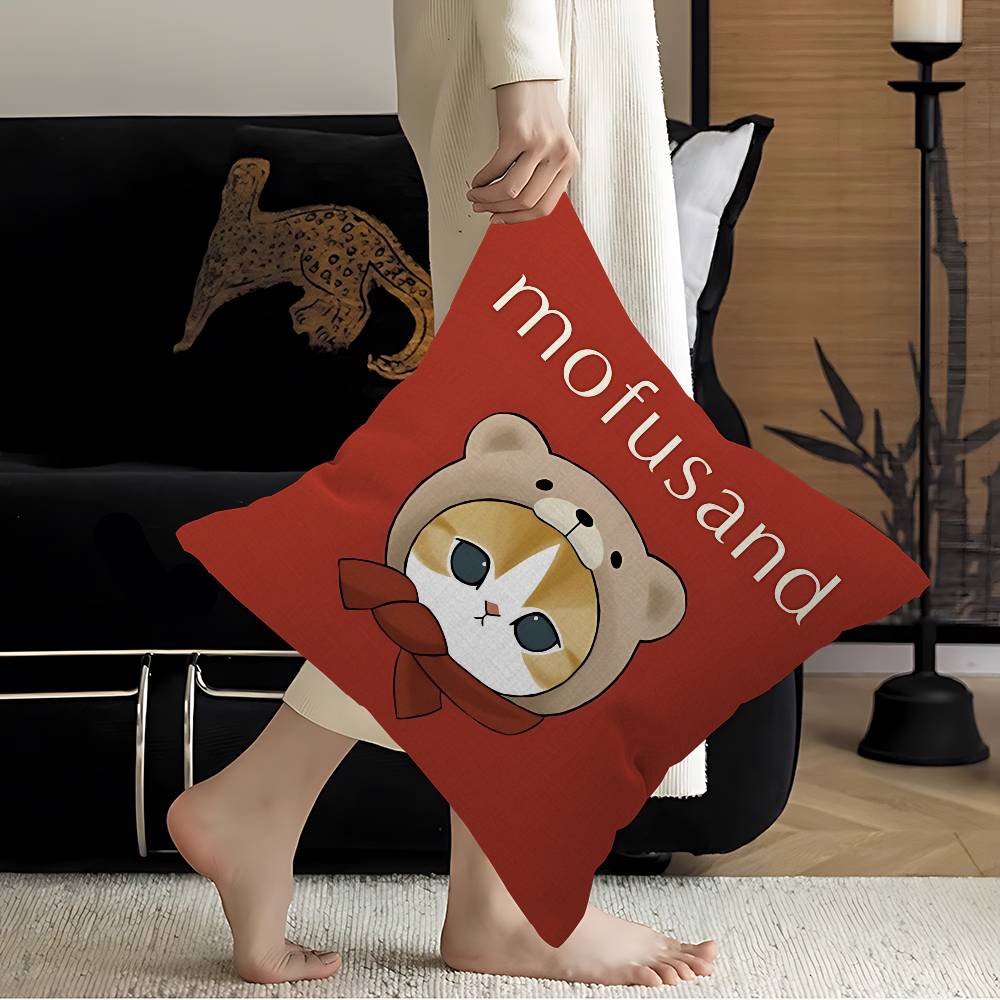 Popular Cute M-Mofusand Cat Cushion Cover Pillow Cover Decor Pillowcase Printed Cushion Case For Couch