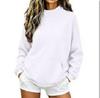 2026 Einfarbiger Damen Herbst Winter Lockerer Rundhals Langarm Hoodie