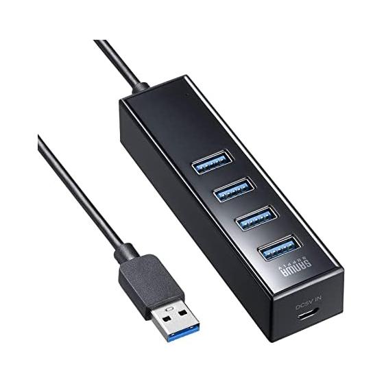 Sanwa Supply USB3.2 Gen1 4 Port Hub with Magnet USB-3H405BKN