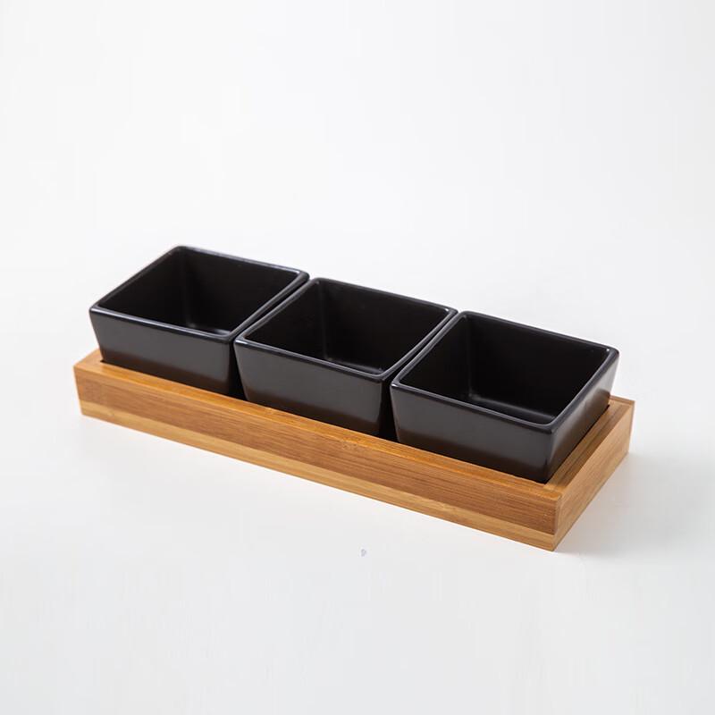 Qianxing Ceramic & Bamboo Snack Platter