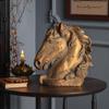 European Court Style Retro Distressed Horse Head Ornament for Year of the Horse - High-End Entrance Hall Decor with Auspicious Craftsmanship