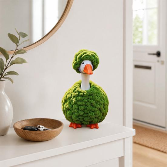 Plush Desk Goose Outfits, Handmade Crochet Goose Clothes and Hat, Porch Goose Statue Clothing, Goose Sculpture Costume for Desktop Decor