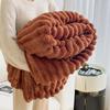 Double-Sided Plush Rabbit Winter Blanket - Soft Coral Fleece for Office, Sofa, or Bed