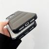For iPhone 16 Pro Max Case Carbon Fiber Puffer Jacket Leather+TPU Shockproof Phone Cover