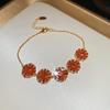 18k Gold Plated Retro Zircon Floral Bracelet – Elegant, Fashionable Hand Jewelry for Women