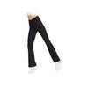 Solid Ribbed High-Waisted Slim Fit Flared Sports Trousers Women Bottoms Black HJ1847010