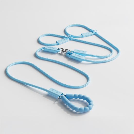 Double-ended P Chain Dog Leash Non-Slip Handle High-Density Nylon Braided Rope Adjustable Length Y-Shaped Pet Leash