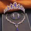 Gorgeous Bridal Jewelry Sets Women Tiara Crown and Earring Necklace Set Princess Girls Wedding Dress Costume Accessories