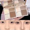 4 cores bronzer destaque contorno paleta rosto sombreamento aliciamento em pó maquiagem rosto contorno maquiagem cosméticos de alto brilho
