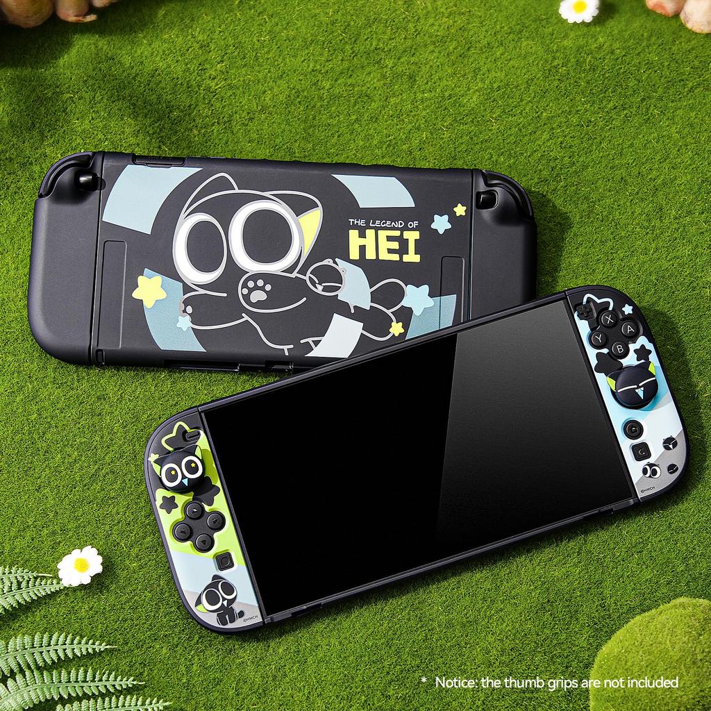 GeekShare Switch 2 Compatible with Switch Switch and Protective Split Full Easy To Cute Design by Luo Xiaohei Cover, 2, 2025, Joy-Cons, PC-Made Cover,