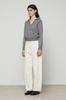 CURRENT Collared V-Neck Knit Long Sleeve [Charcoal]