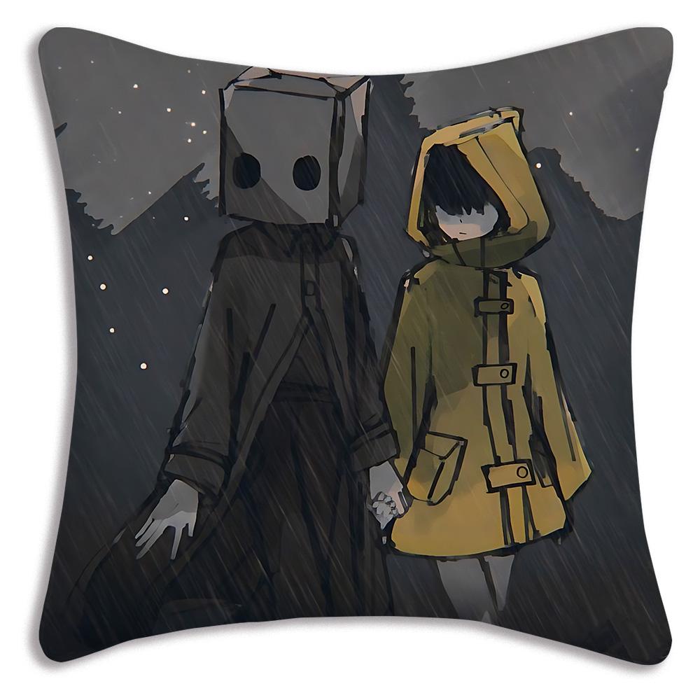 Game L-Little Nightmares Pillow Covers Cartoon Sofa Decorative Home Double-sided Printing Short Plush Cute Cushion Cover